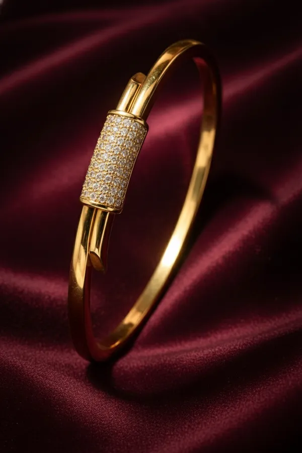 Gold_Plated_Pave_Diamond_Cylinder_Bangle_Bracelet_For_Women