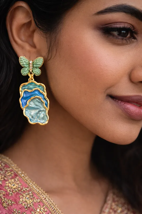 Blue_Butterfly_Shell_Drop_Earrings_Gold_Plated_Enamel_Statement_Jewelry_For_Women