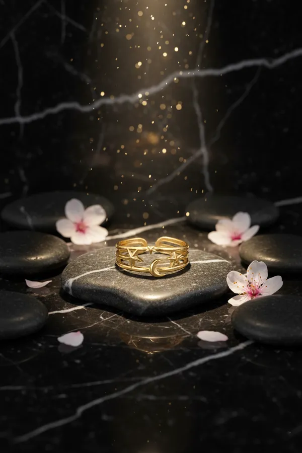 Golden_Celestial_Moon_And_Star_Gold_Plated_Ring_For_Women