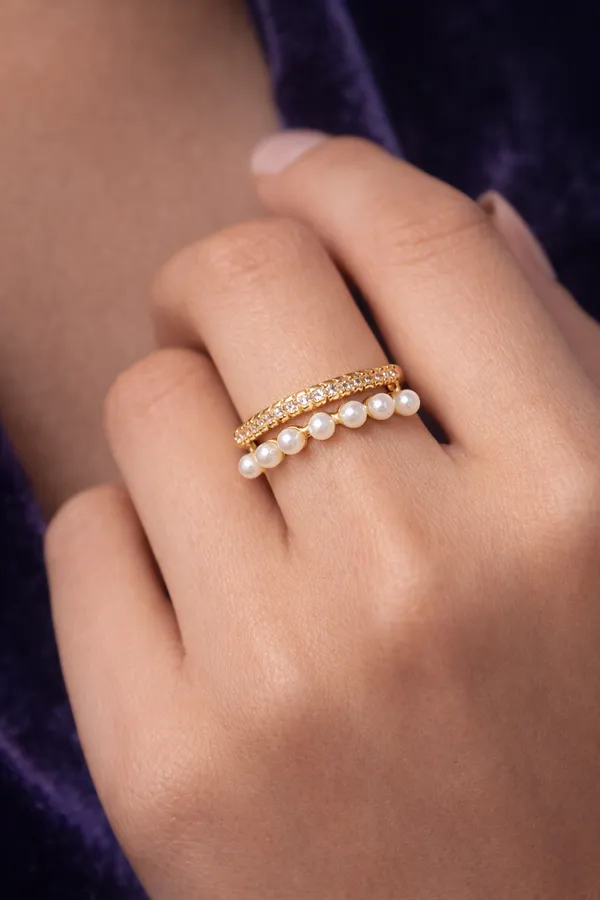 White_Gold_Plated_Double_Band_Adjustable_Ring_With_Pearls_And_Crystals_For_Women