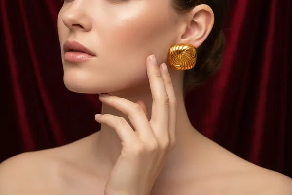 Golden_Elegant_Swirl_Stud_Earrings_For_Women