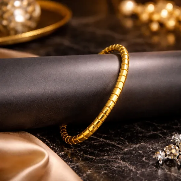 Golden_Segmented_Bangle_Bracelet_For_Women