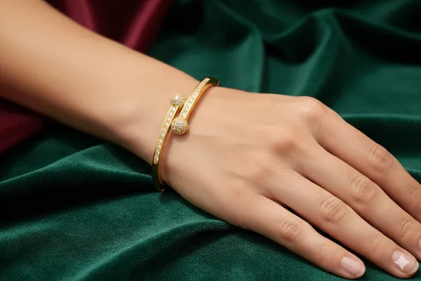 Gold_Plated_Crystal_Studded_Open_Cuff_Bracelet_With_Spherical_Ends_For_Women