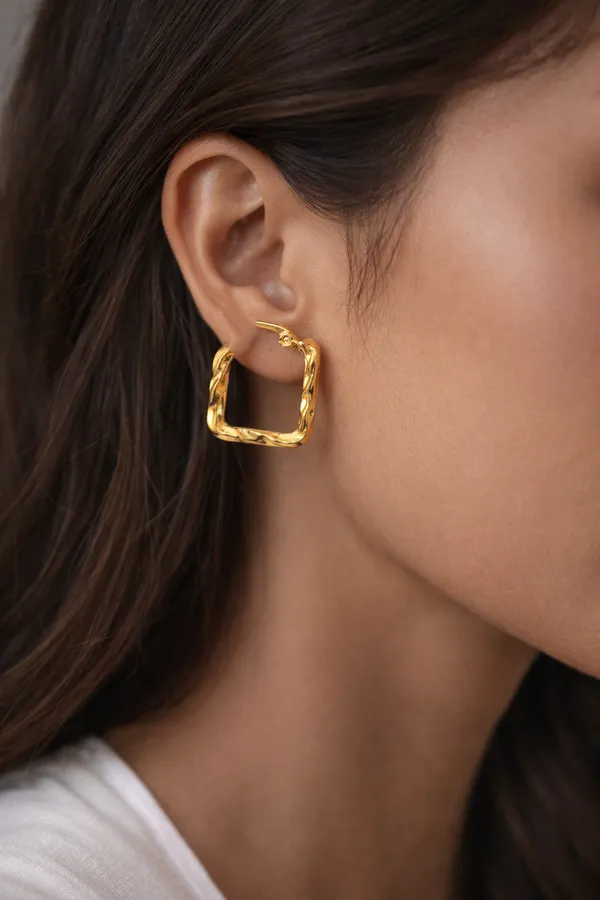 Golden_Twisted_Square_Hoop_Earrings_Gold_Plated_Fashion_Jewelry_For_Women