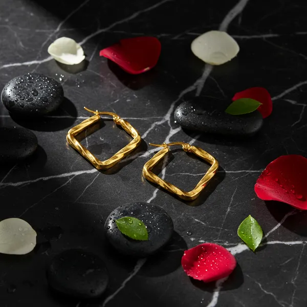 Golden_Twisted_Square_Hoop_Earrings_Gold_Plated_Fashion_Jewelry_For_Women