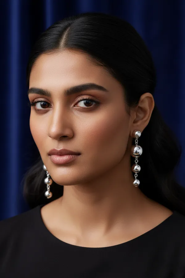 Golden_Silver_Graduated_Ball_Drop_Earrings_For_Women