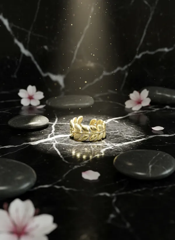 Golden_Leaf_Vine_Adjustable_Ring_For_Women