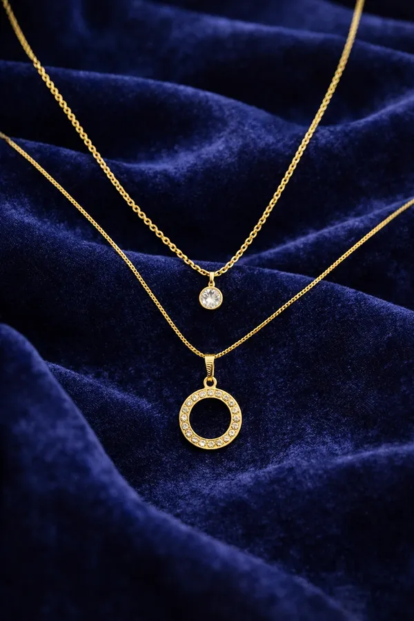 Golden_Elegant_Layered_Pendant_Necklace_Set_With_Crystal_Accents_For_Women