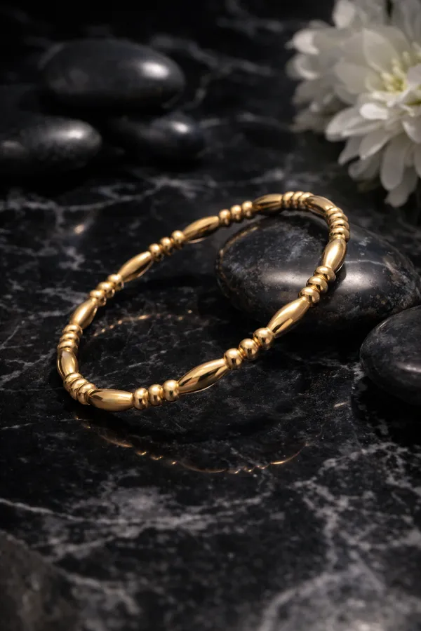 Golden_Beaded_Stretch_Bracelet_For_Women