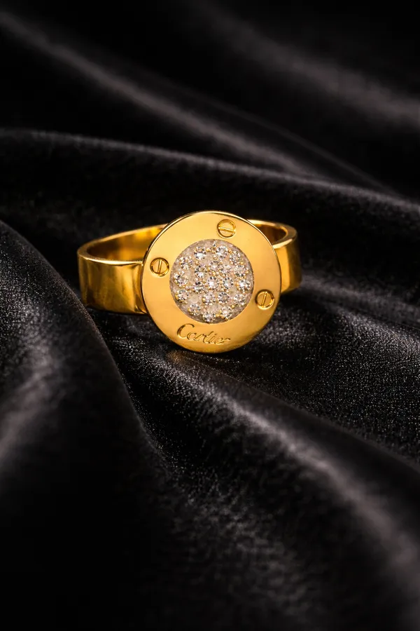 Golden_Cartier_Inspired_Gold_Plated_Ring_With_Pave_Diamond_Center_For_Women