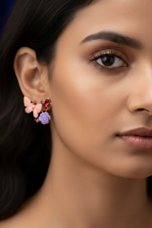 Multicolour_Floral_Butterfly_Stud_Earrings_With_Crystal_Accents_For_Women