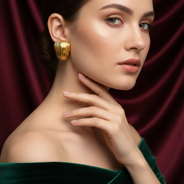 Golden_Chunky_Twisted_Hoop_Earrings_For_Women