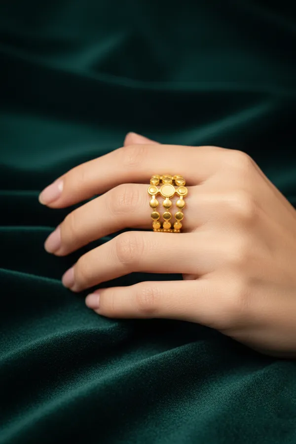 Golden_Triple_Row_Circular_Gold_Ring_For_Women
