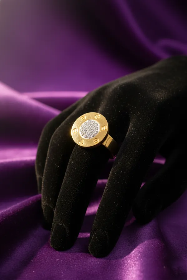 White_Gold_Plated_Screw_Design_Statement_Ring_With_Pave_Diamond_Center_For_Women