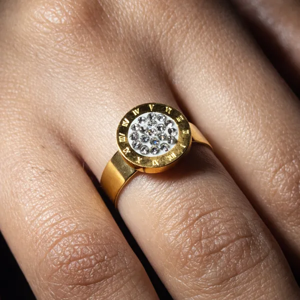 Gold_Plated_Roman_Numeral_Ring_With_Crystal_Center_For_Women