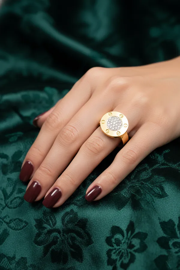 White_Gold_Plated_Screw_Design_Statement_Ring_With_Pave_Diamond_Center_For_Women