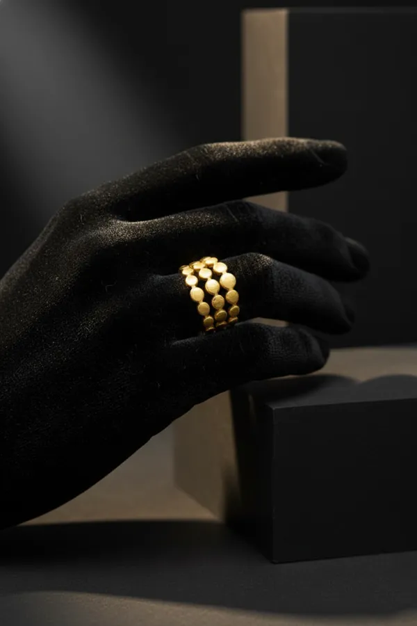 Gold_Plated_Triple_Row_Beaded_Adjustable_Ring_For_Women