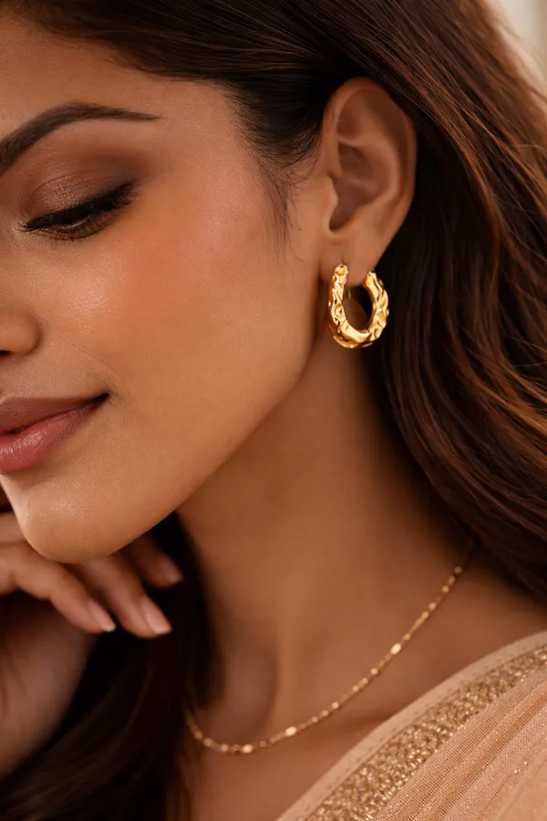 Golden_Twisted_Hoop_Earrings_For_Women