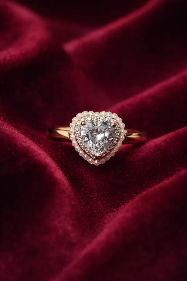 Golden_Heart_Shaped_Diamond_Halo_Engagement_Ring_In_Rose_Gold_For_Women