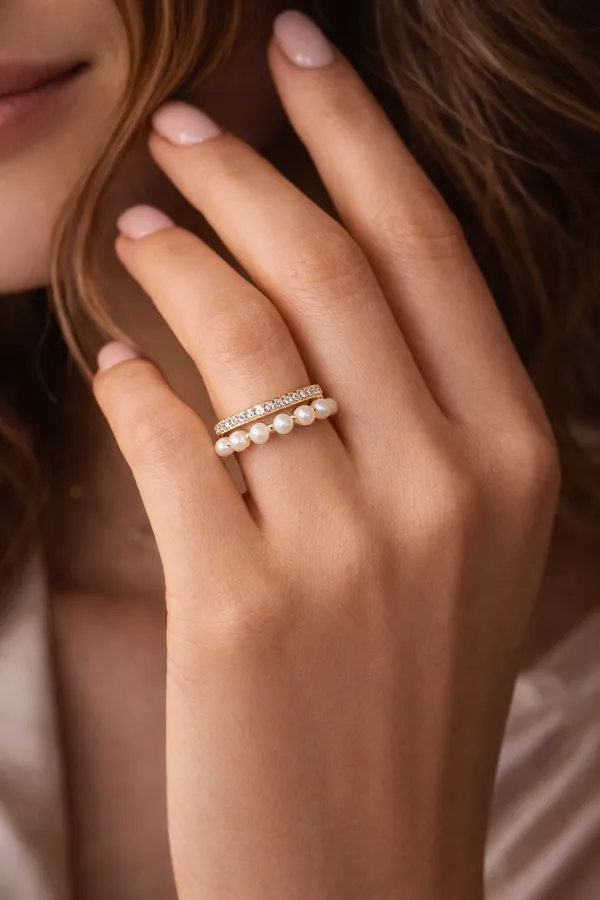White_Gold_Plated_Double_Band_Adjustable_Ring_With_Pearls_And_Crystals_For_Women