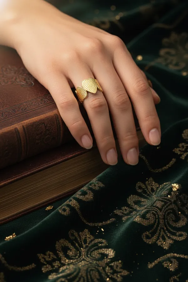Gold_Plated_Heart_Textured_Statement_Ring_For_Women