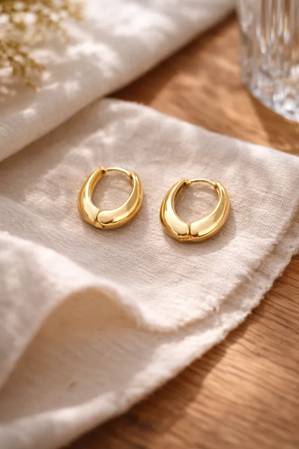 Golden_Chunky_Gold_Plated_Hoop_Earrings_For_Women