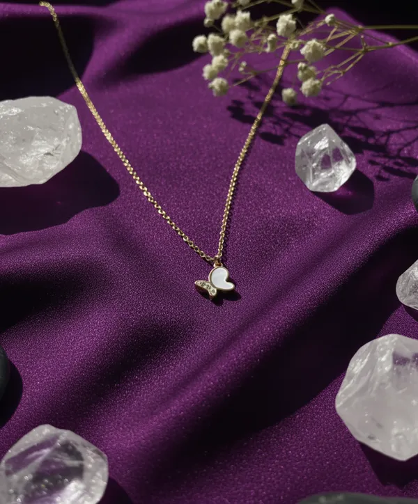 White_Elegant_Butterfly_Pendant_Necklace_With_Gold_Chain_For_Women