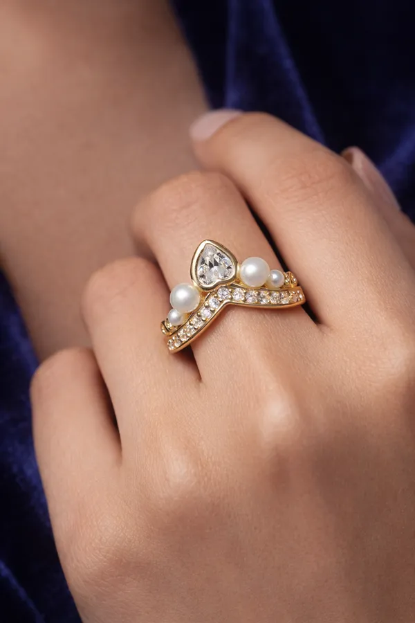 Multicolour_Crown_Design_Pearl_And_Crystal_Ring_Set_For_Women