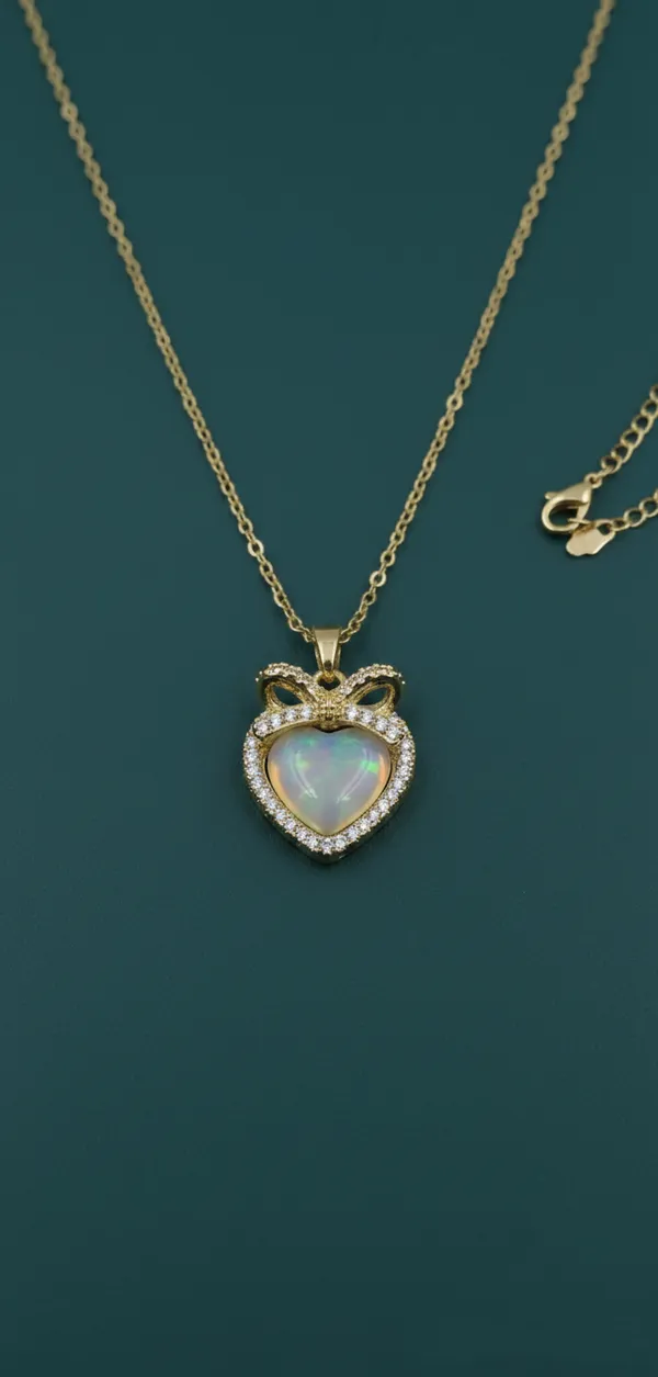White_Gold_Plated_Heart_Pendant_Necklace_With_Crystal_Bow_Accent_And_Mother_Of_Pearl_Inlay_For_Women