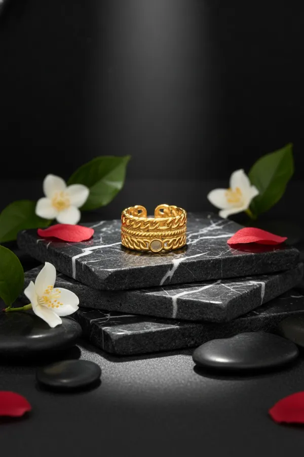 Golden_Layered_Gold_Chain_Ring_With_Decorative_Patterns_And_Stone_Accent_For_Women