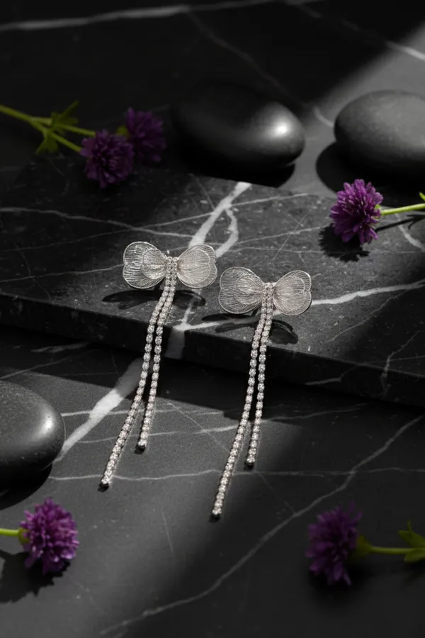 Silver_Elegant_Crystal_Bow_Drop_Earrings_With_Long_Tassels_For_Women