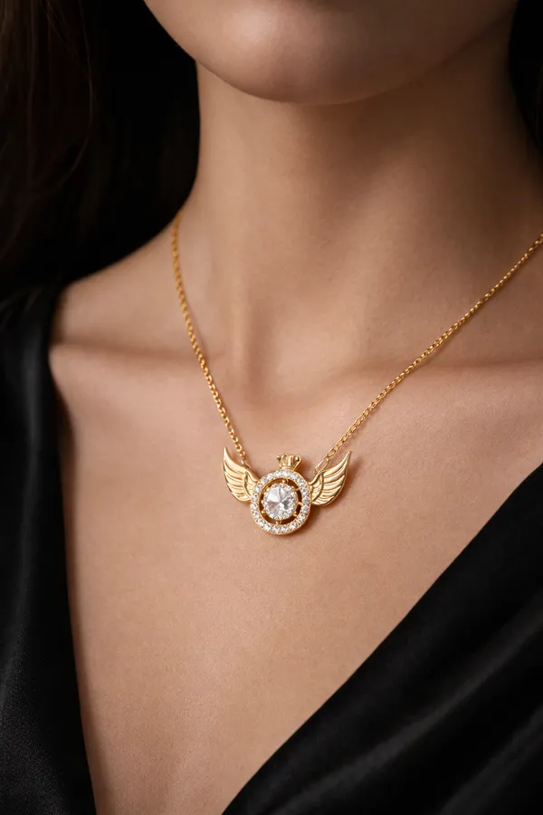 White_Golden_Winged_Crown_Crystal_Pendant_Necklace_For_Women