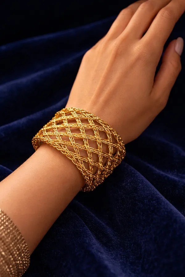 Silver_Wide_Woven_Cuff_Bracelet_For_Women