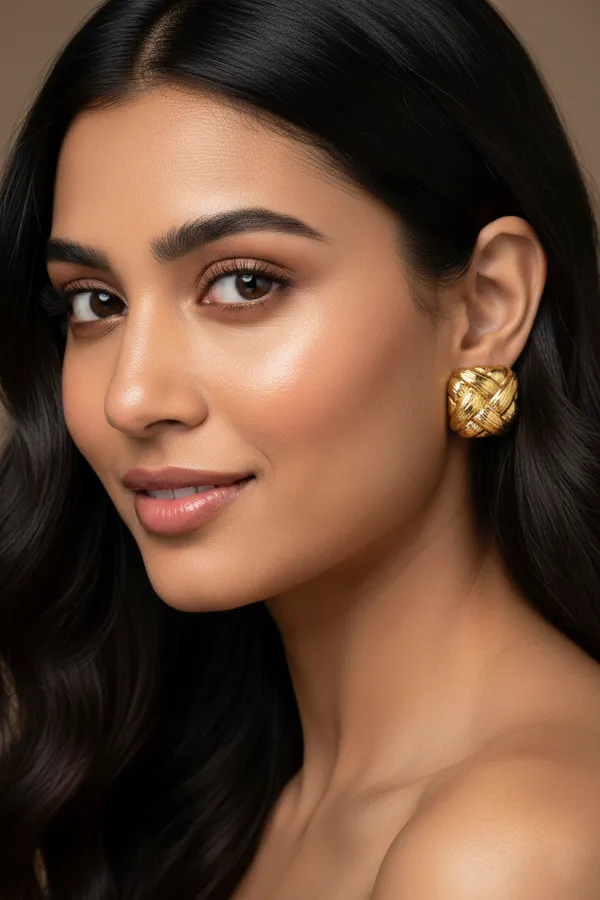 Golden_Textured_Woven_Statement_Earrings_For_Women