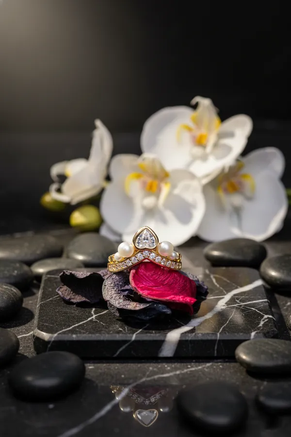 Multicolour_Crown_Design_Pearl_And_Crystal_Ring_Set_For_Women