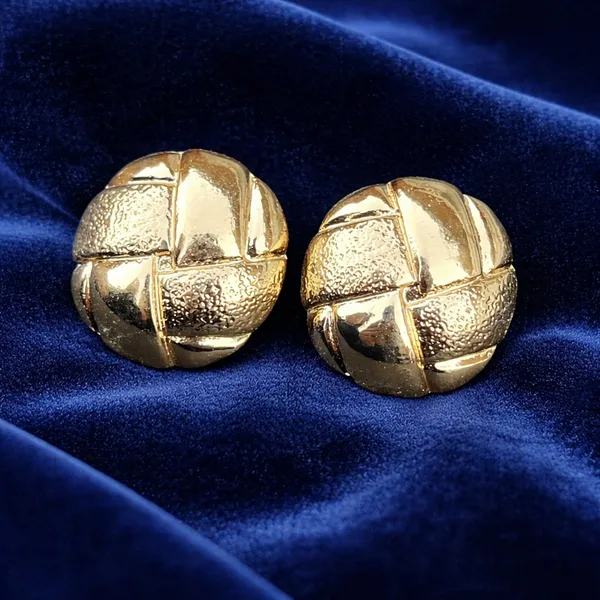 Golden_Woven_Dome_Stud_Earrings_For_Women
