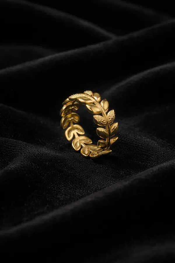 Golden_Leaf_Vine_Adjustable_Ring_For_Women