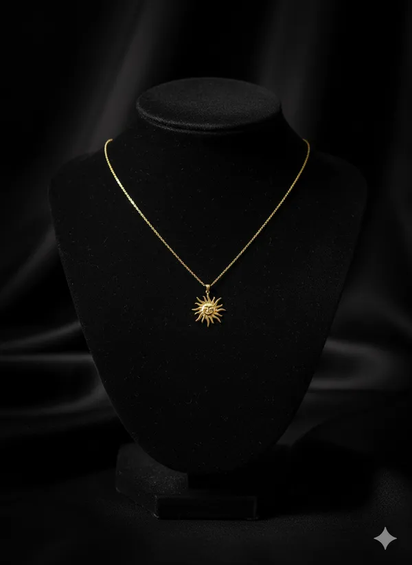 White_Golden_Sun_Pendant_Necklace_With_Delicate_Chain_For_Women