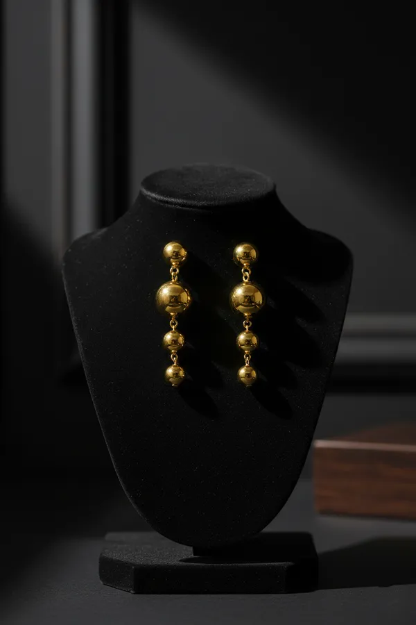 Golden_Elegant_Ball_Drop_Earrings_For_Women