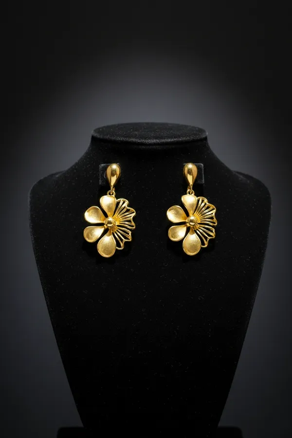 Golden_Floral_Drop_Earrings_For_Women