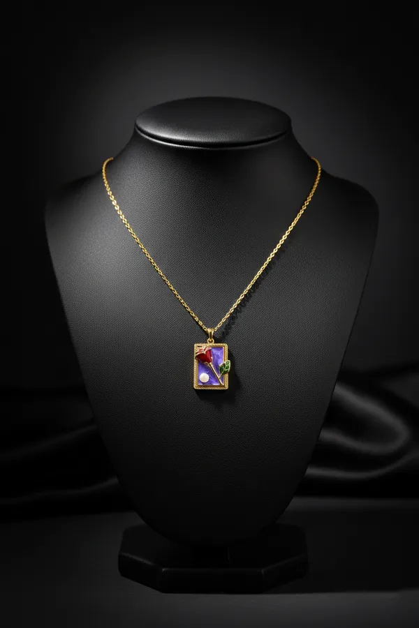 Purple_Enchanted_Rose_Enamel_Pendant_Necklace_And_Red_Charm_Jewelry_For_Women