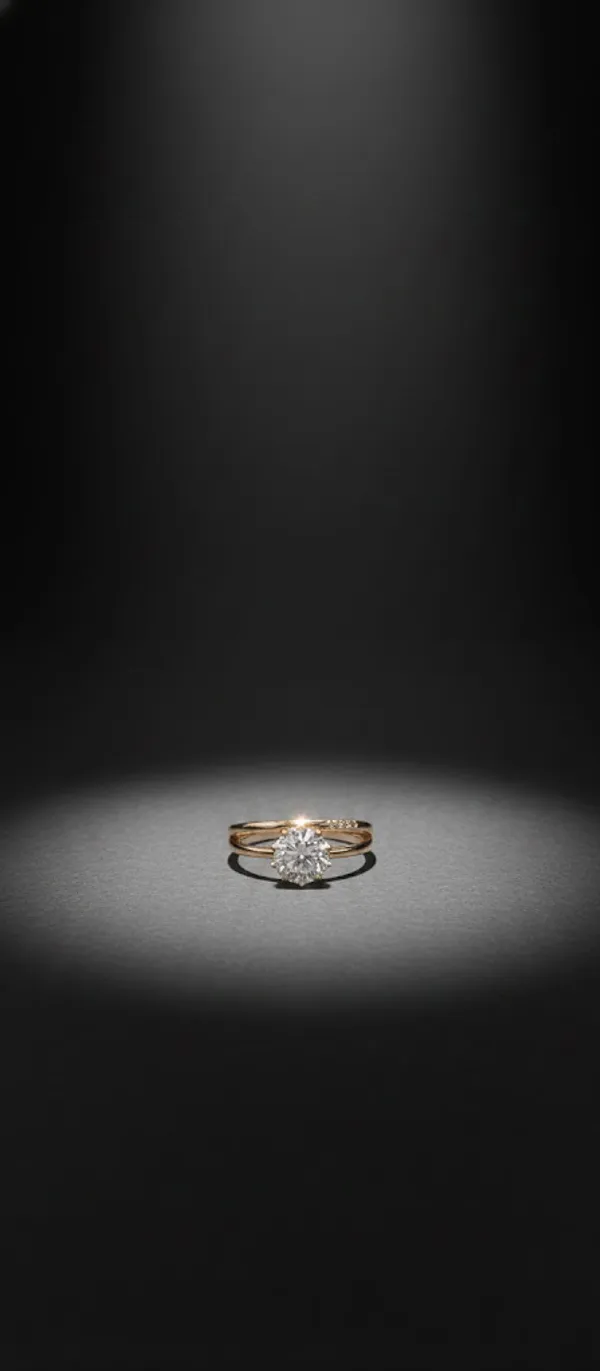 White_Elegant_Gold_Plated_Solitaire_Diamond_Ring_With_Split_Band_Design_For_Women