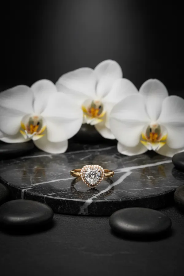 Golden_Heart_Shaped_Diamond_Halo_Engagement_Ring_In_Rose_Gold_For_Women