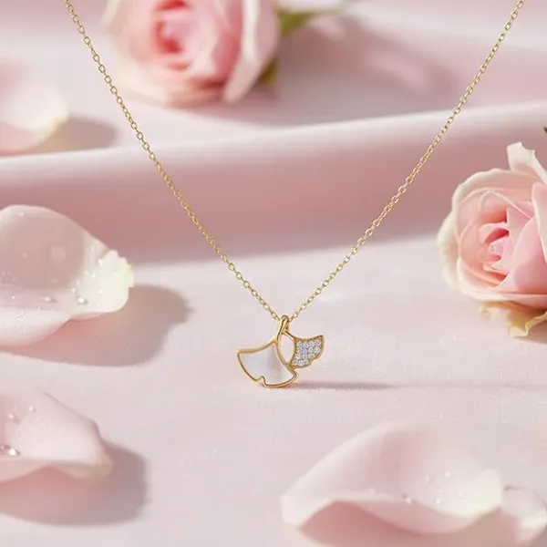 White_Elegant_Ginkgo_Leaf_Pendant_Necklace_With_Mother_Of_Pearl_And_Crystals_For_Women
