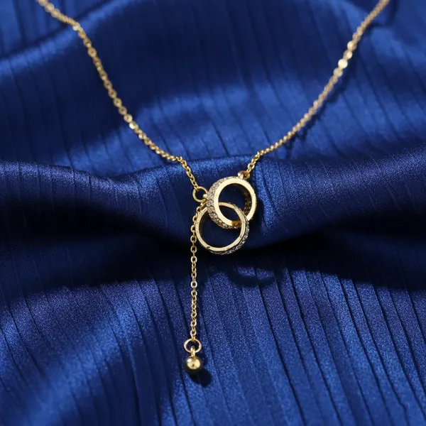 Golden_Interlocking_Circles_Y_Necklace_For_Women