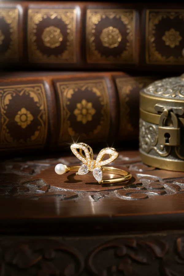 Gold_Plated_Butterfly_Ring_With_Pearl_And_Crystal_Stones_Adjustable_Open_Design_For_Women
