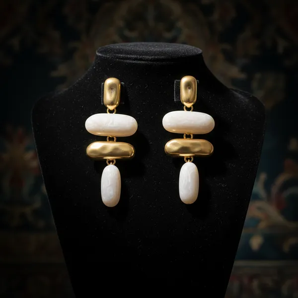 Off_White_Gold_And_Resin_Statement_Drop_Earrings_For_Women