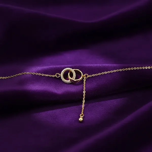 Golden_Interlocking_Circles_Y_Necklace_For_Women