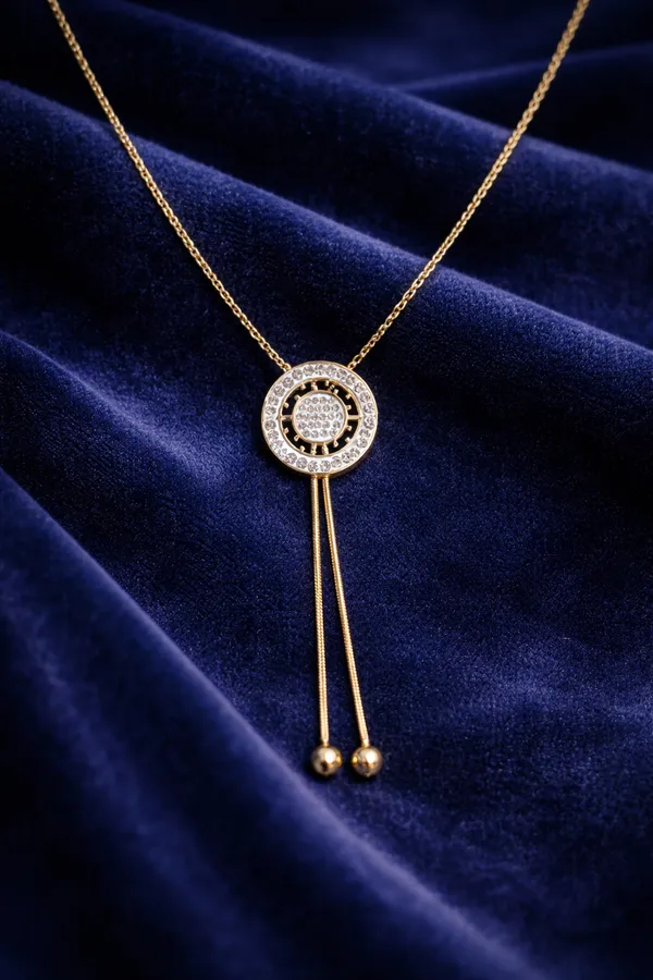 White_Circular_Crystal_Pendant_Lariat_Necklace_With_Adjustable_Chain_For_Women