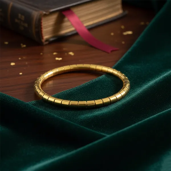 Golden_Segmented_Bangle_Bracelet_For_Women